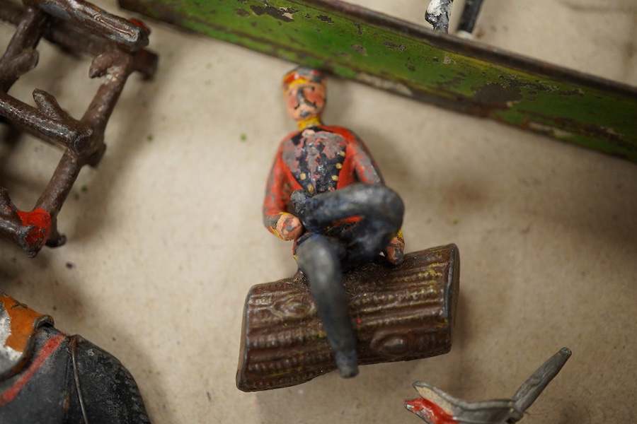 A scarce Heyde Guard Camp, comprising of twenty-two early 20th century 50mm lead soldiers